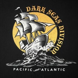 Dark Seas Division Black and Gold Nautical Tee XL